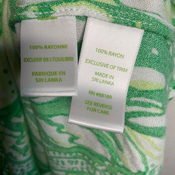 Lilly Pulitzer Shift Finder Keepers Dress Size 2 Green Print White Detail - Picture 5 of 10